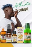 Asthmatic Combo Honey inhaler, a combination of Budesonide and Formoterol, on a blue background with a clear dosage counter.